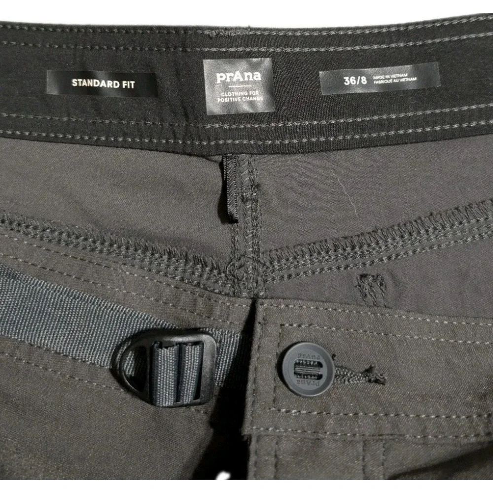 prAna Stretch Zion II Cargo Shorts Mens 36 / 8 Gray Standard Fit Hiking Outdoor